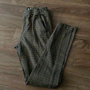 Brown plaid pants